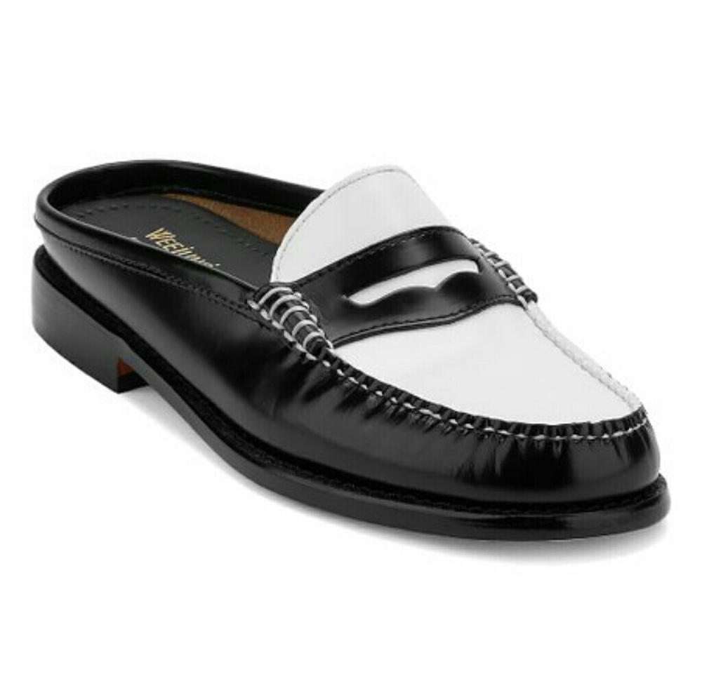 G.H. Bass & Co. Black & White Wynn Penny Mule